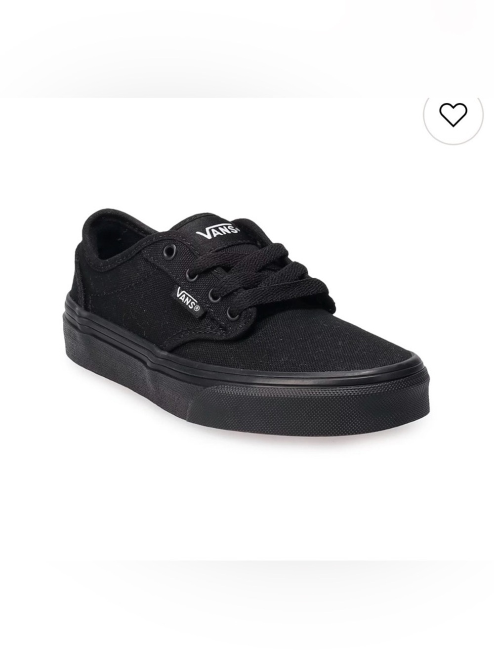 Vans Black Low-Top Canvas Sneakers